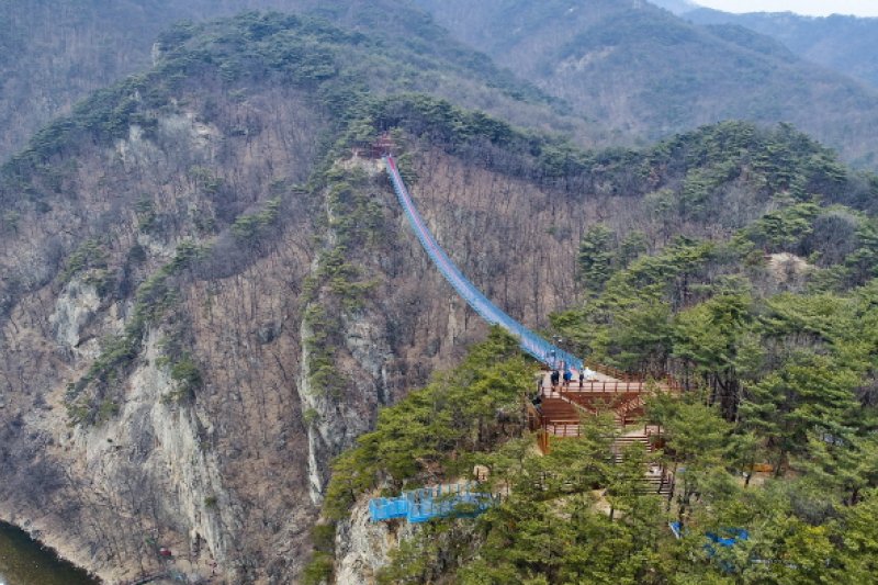小金山スカイウォークブリッジ（소금산 스카이워크 브릿지） (1/8)